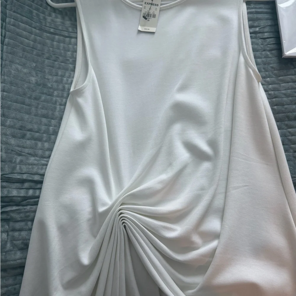 Express White Ruched Mini top - Picture 1 of 2